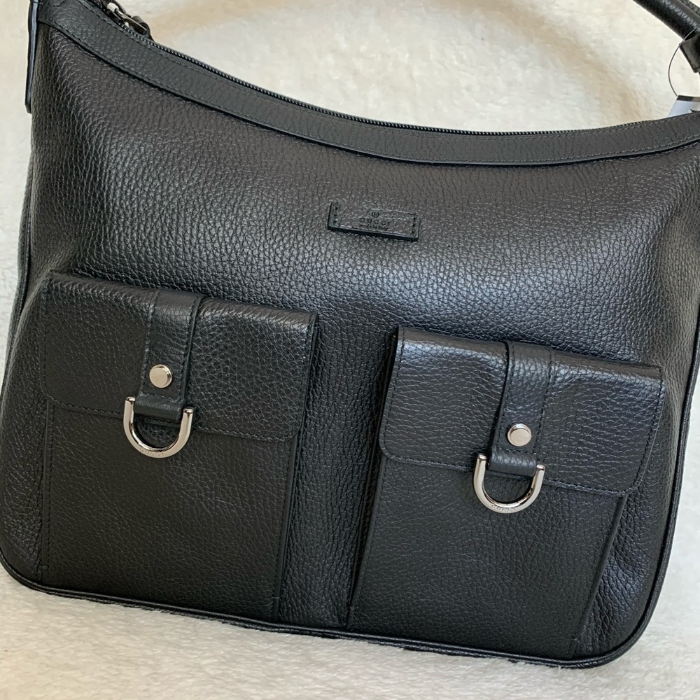 NWT Authentic Gucci Pebbled Leather Hobo Bag - Picture 7 of 8